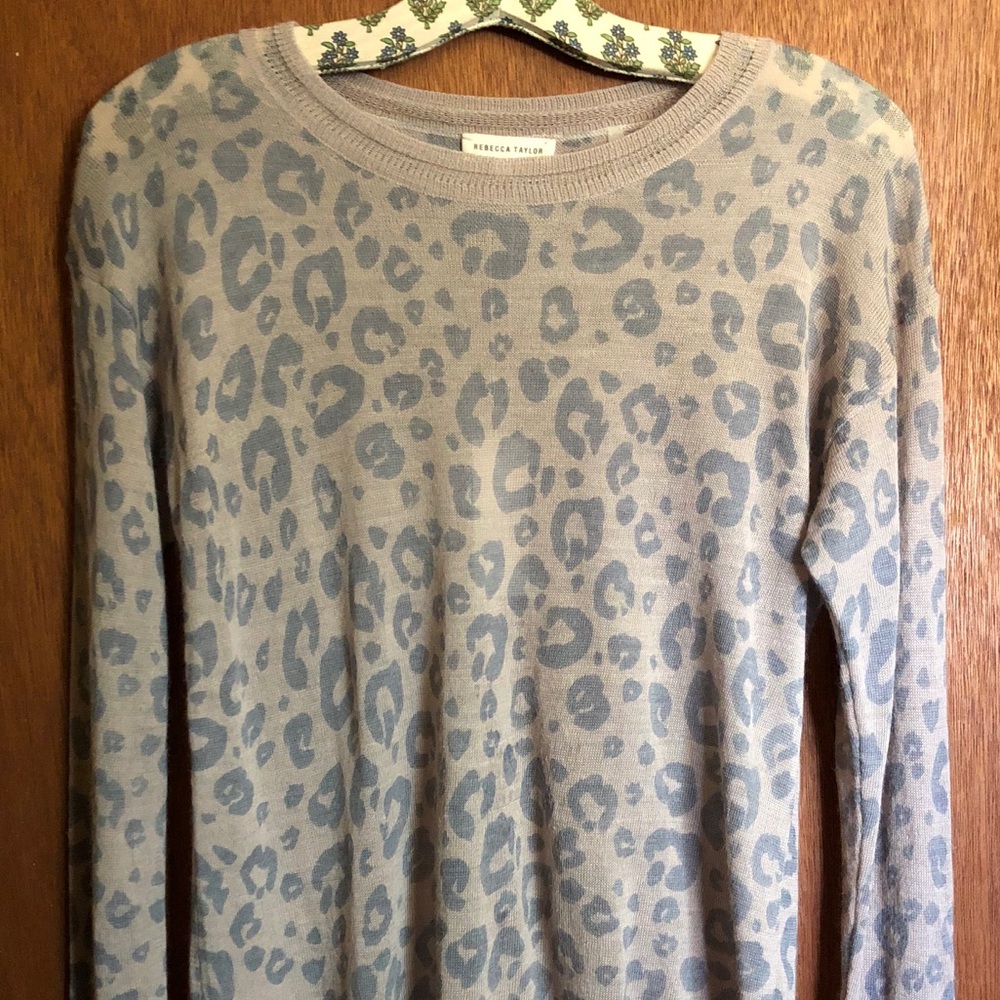 Rebecca Taylor Printed Leopard Sweater